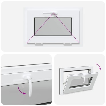 vidaXL Παράθυρο Κάτω Στρώματος RISOR 60 x 40 cm PVC και Γυαλί Ανθρακί