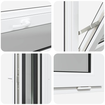 vidaXL Παράθυρο Κάτω Στρώματος RISOR 100 x 40 cm PVC και Γυαλί Ανθρακί
