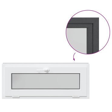 vidaXL Παράθυρο Κάτω Στρώματος RISOR 100 x 40 cm PVC και Γυαλί Ανθρακί