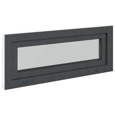 vidaXL Παράθυρο Κάτω Στρώματος RISOR 110 x 40 cm PVC και Γυαλί Ανθρακί