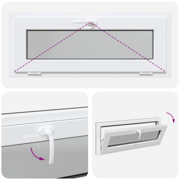 vidaXL Παράθυρο Κάτω Στρώματος RISOR 110 x 40 cm PVC και Γυαλί Ανθρακί