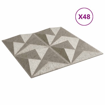vidaXL Πάνελ τοίχου 48 τμχ. 50 x 50 cm Οριγκάμι μπετόν Φελιζόλ XPS