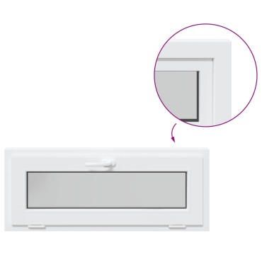 vidaXL Παράθυρο Κάτω Στρώματος RISOR 100 x 40 cm PVC και Γυαλί Λευκό