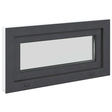 vidaXL Παράθυρο Κάτω Στρώματος RISOR 80 x 40 cm PVC και Γυαλί Ανθρακί