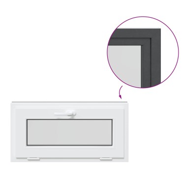 vidaXL Παράθυρο Κάτω Στρώματος RISOR 80 x 40 cm PVC και Γυαλί Ανθρακί