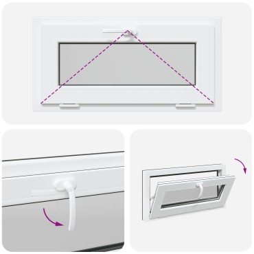 vidaXL Παράθυρο Κάτω Στρώματος RISOR 80 x 40 cm PVC και Γυαλί Ανθρακί