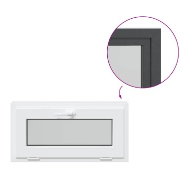 vidaXL Παράθυρο Κάτω Στρώματος RISOR 80 x 40 cm PVC και Γυαλί Ανθρακί