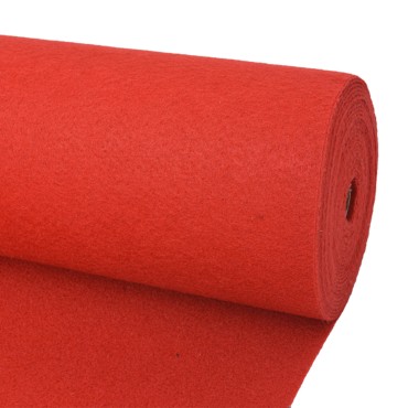 vidaXL Χαλί Μονόχρωμο Κόκκινο 1 x 12 m Ύφασμα