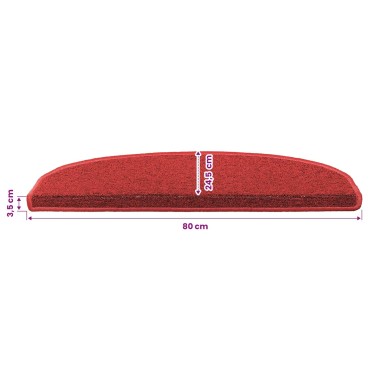 vidaXL Αυτοκόλλητα Ματ Σκαλοπατιών 15 τεμ. 80 x 24,5 x 3,5 εκ. Κόκκινο