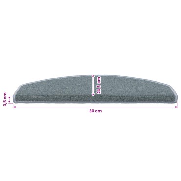 vidaXL Αυτοκόλλητα Ματ Σκαλοπατιών 15 τεμ. 80 x 24,5 x 3,5 εκ. Θαλασσί
