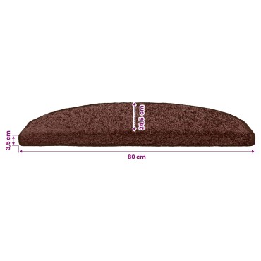vidaXL Αυτοκόλλητα Ματ Σκαλοπατιών 15 τμχ. 80 x 24,5 x 3,5 εκ. Καφέ