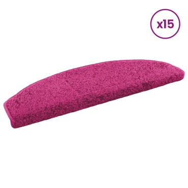 vidaXL Αυτοκόλλητα Ματ Σκαλοπατιών 15 τμχ. 80 x 24,5 x 3,5 εκ. Ροζ