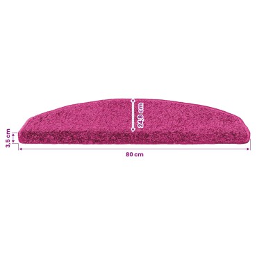vidaXL Αυτοκόλλητα Ματ Σκαλοπατιών 15 τμχ. 80 x 24,5 x 3,5 εκ. Ροζ