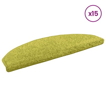 vidaXL Αυτοκόλλητα Ματ Σκαλοπατιών 15 τμχ. 80 x 24,5 x 3,5 εκ. Πράσινο