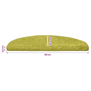 vidaXL Αυτοκόλλητα Ματ Σκαλοπατιών 15 τμχ. 80 x 24,5 x 3,5 εκ. Πράσινο