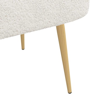 vidaXL Δερμάτινος Πάγκος με Πλάτη Κρεμ 110x60x76cm Μπουκλέ