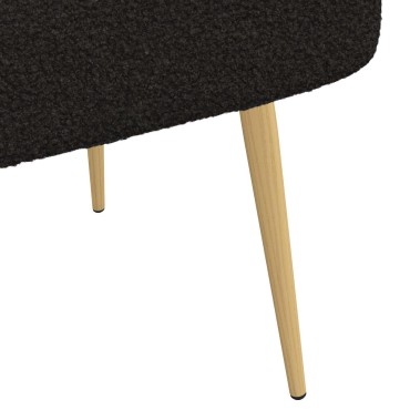 vidaXL Δερμάτινος Πάγκος με Πλάτη Μαύρο 110x60x76cm Μπουκλέ