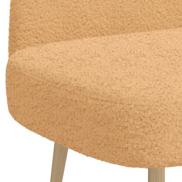 vidaXL Δερμάτινος Πάγκος με Πλάτη Μπεζ 110x60x76cm Μπουκλέ