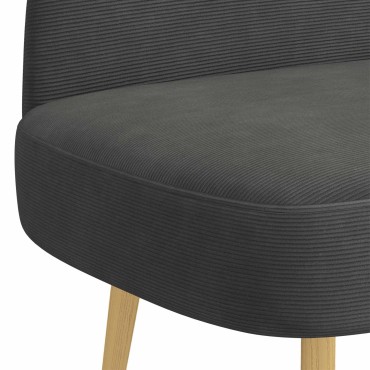 vidaXL Δερμάτινος Πάγκος με Πλάτη Σκούρο γκρι 110x60x76cm