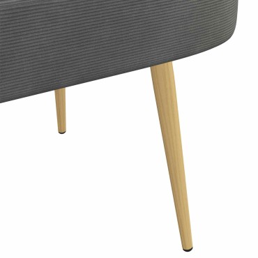 vidaXL Δερμάτινος Πάγκος με Πλάτη Σκούρο γκρι 110x60x76cm