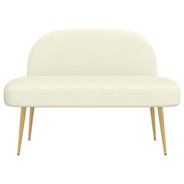 vidaXL Δερμάτινος Πάγκος με Πλάτη Κρεμ 110x60x76cm