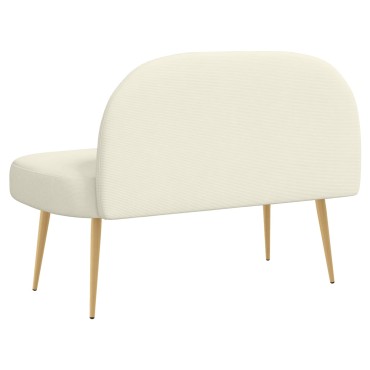 vidaXL Δερμάτινος Πάγκος με Πλάτη Κρεμ 110x60x76cm