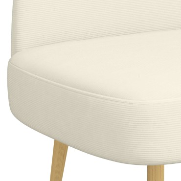 vidaXL Δερμάτινος Πάγκος με Πλάτη Κρεμ 110x60x76cm