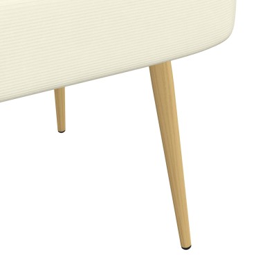 vidaXL Δερμάτινος Πάγκος με Πλάτη Κρεμ 110x60x76cm