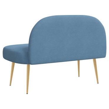 vidaXL Δερμάτινος Πάγκος με Πλάτη Μπλε 110x60x76cm