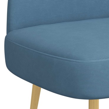 vidaXL Δερμάτινος Πάγκος με Πλάτη Μπλε 110x60x76cm