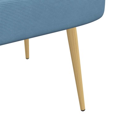 vidaXL Δερμάτινος Πάγκος με Πλάτη Μπλε 110x60x76cm