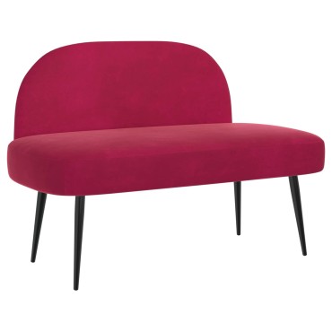 vidaXL Δερμάτινος Πάγκος με Πλάτη Μπορντό 110x60x76cm Βελούδο