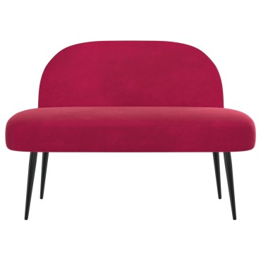 vidaXL Δερμάτινος Πάγκος με Πλάτη Μπορντό 110x60x76cm Βελούδο