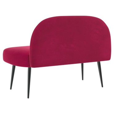 vidaXL Δερμάτινος Πάγκος με Πλάτη Μπορντό 110x60x76cm Βελούδο