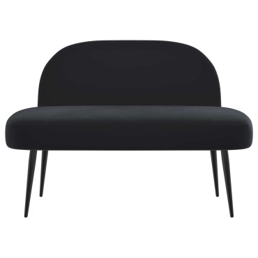 vidaXL Δερμάτινος Πάγκος με Πλάτη Μαύρο 110x60x76cm Βελούδο