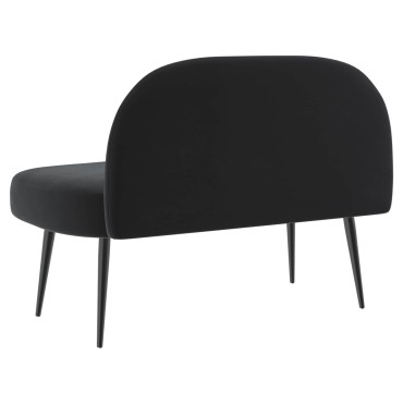 vidaXL Δερμάτινος Πάγκος με Πλάτη Μαύρο 110x60x76cm Βελούδο