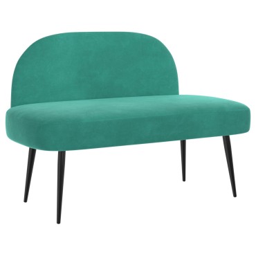 vidaXL Δερμάτινος Πάγκος με Πλάτη Τιρκουάζ 110x60x76cm Βελούδο