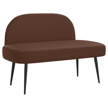 vidaXL Δερμάτινος Πάγκος με Πλάτη Καφέ 110x60x76cm Τεχνητό Δέρμα