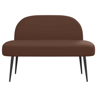 vidaXL Δερμάτινος Πάγκος με Πλάτη Καφέ 110x60x76cm Τεχνητό Δέρμα