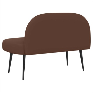 vidaXL Δερμάτινος Πάγκος με Πλάτη Καφέ 110x60x76cm Τεχνητό Δέρμα