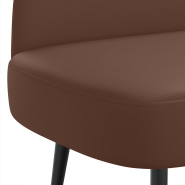 vidaXL Δερμάτινος Πάγκος με Πλάτη Καφέ 110x60x76cm Τεχνητό Δέρμα