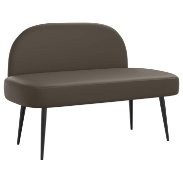 vidaXL Δερμάτινος Πάγκος με Πλάτη Γκρι 110x60x76cm Τεχνητό Δέρμα