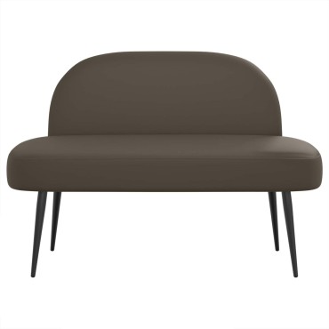 vidaXL Δερμάτινος Πάγκος με Πλάτη Γκρι 110x60x76cm Τεχνητό Δέρμα