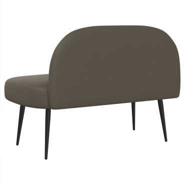 vidaXL Δερμάτινος Πάγκος με Πλάτη Γκρι 110x60x76cm Τεχνητό Δέρμα