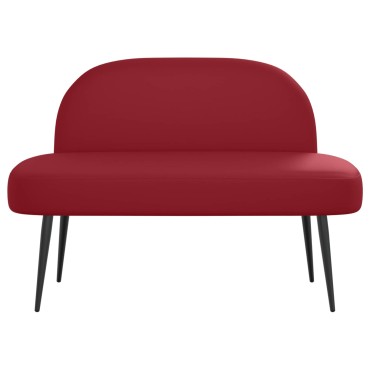 vidaXL Δερμάτινος Πάγκος με Πλάτη Μπορντό 110x60x76cm