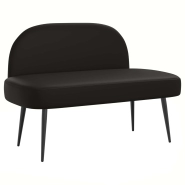 vidaXL Δερμάτινος Πάγκος με Πλάτη Μαύρο 110x60x76cm Τεχνητό Δέρμα