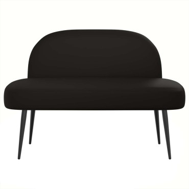 vidaXL Δερμάτινος Πάγκος με Πλάτη Μαύρο 110x60x76cm Τεχνητό Δέρμα