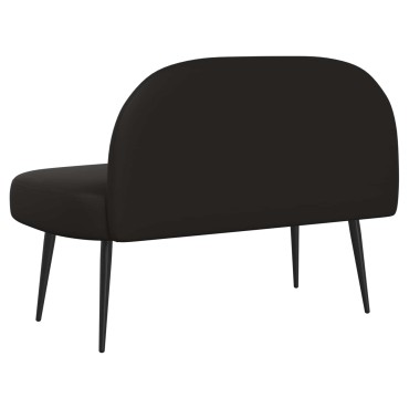 vidaXL Δερμάτινος Πάγκος με Πλάτη Μαύρο 110x60x76cm Τεχνητό Δέρμα