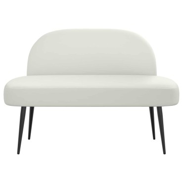 vidaXL Δερμάτινος Πάγκος με Πλάτη Λευκό 110x60x76cm Τεχνητό Δέρμα