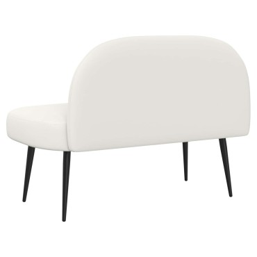 vidaXL Δερμάτινος Πάγκος με Πλάτη Λευκό 110x60x76cm Τεχνητό Δέρμα